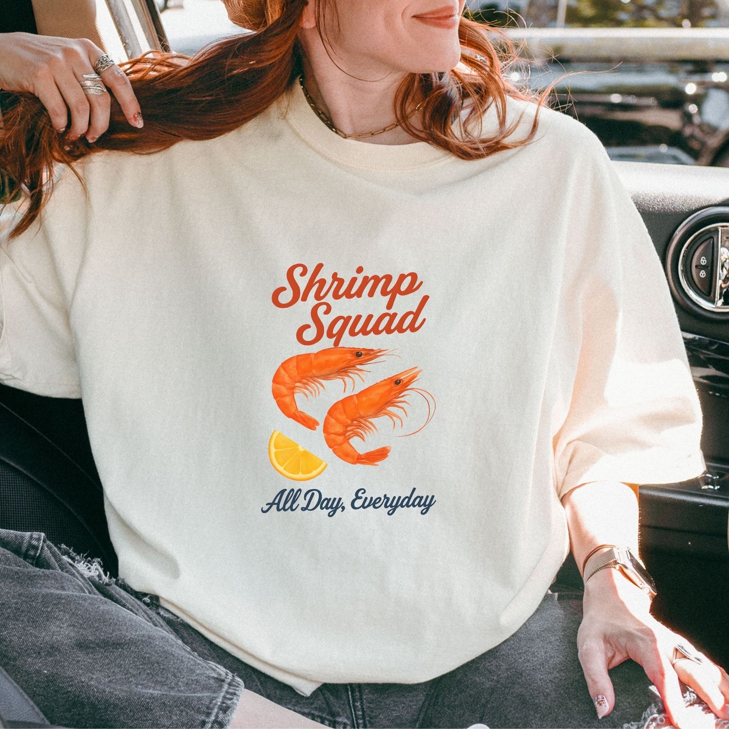 Shrimp Squad Shirt, Seafood Graphic Tee, Funny Coastal T-Shirt, Summer Ocean Tee, Fisherman Gift, Beach Shirt, Foodie Shirt