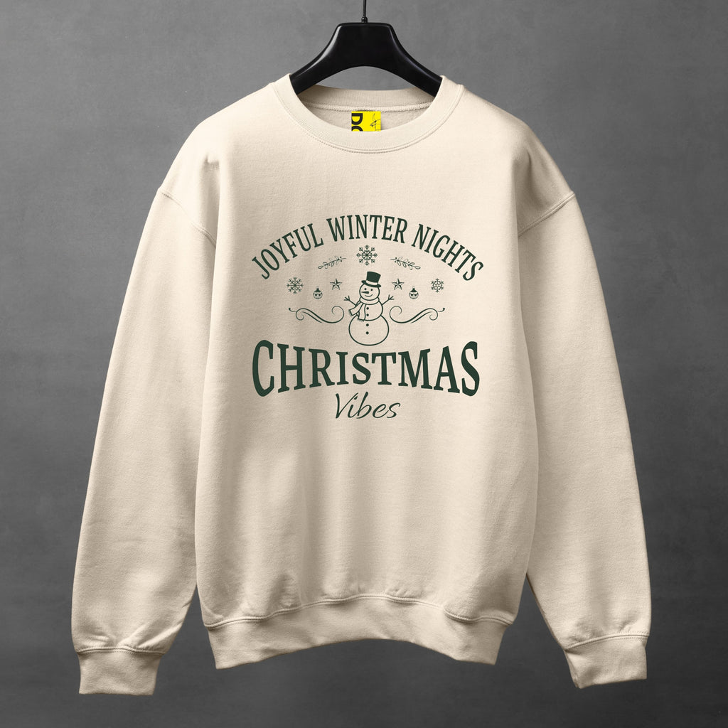Joyful Winter Nights Snowman Christmas Vibes Sweatshirt