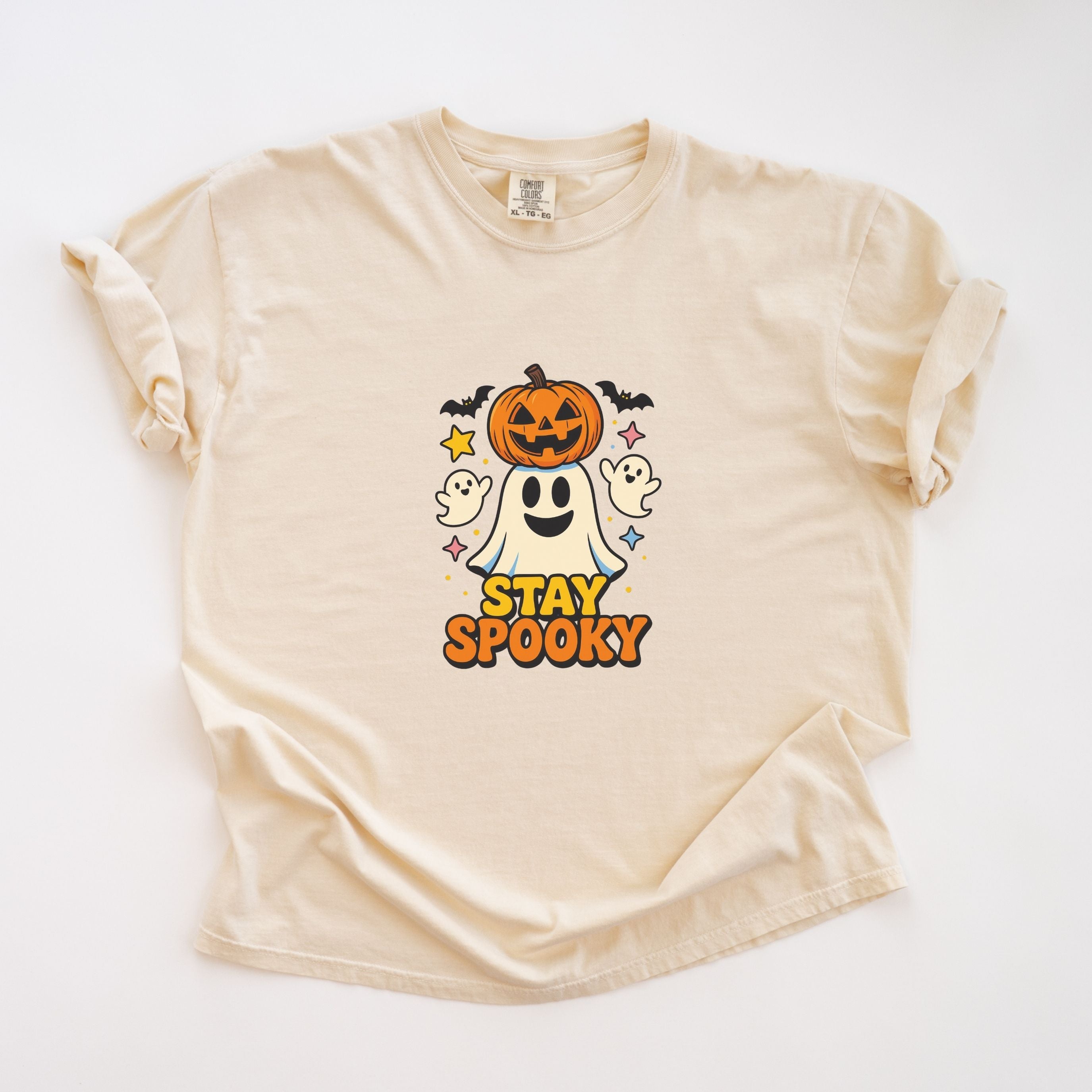 Stay Spooky Halloween T-Shirt – Cute Ghost Pumpkin Graphic Tee