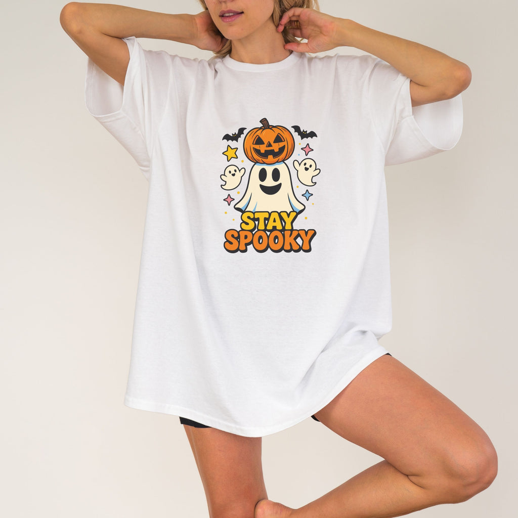 Stay Spooky Halloween T-Shirt – Cute Ghost Pumpkin Graphic Tee