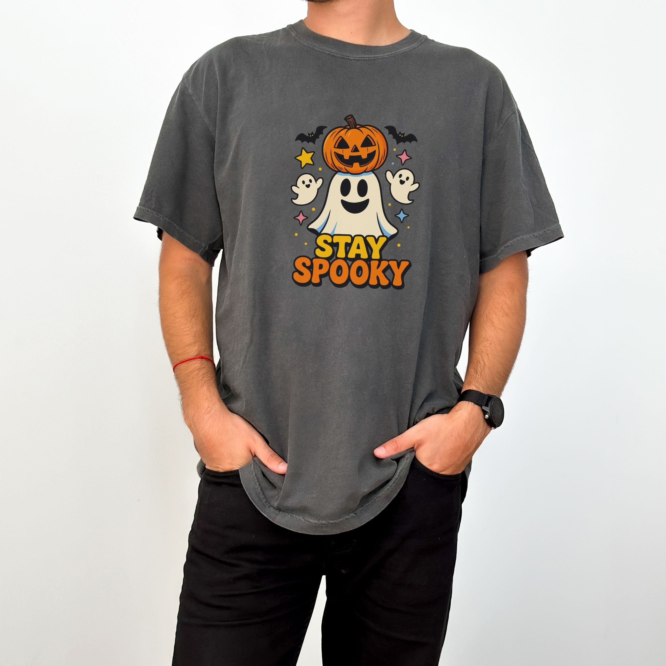 Stay Spooky Halloween T-Shirt – Cute Ghost Pumpkin Graphic Tee
