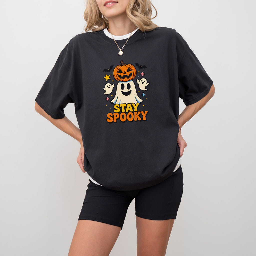 Stay Spooky Halloween T-Shirt – Cute Ghost Pumpkin Graphic Tee
