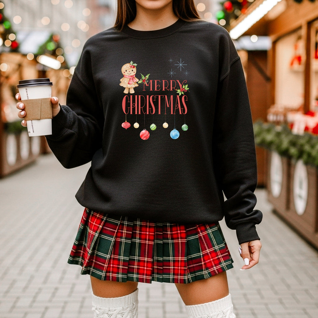 Merry Christmas Gingerbread Sweatshirt | Cute Cozy Holiday Pullover | Festive Winter Gift for Her