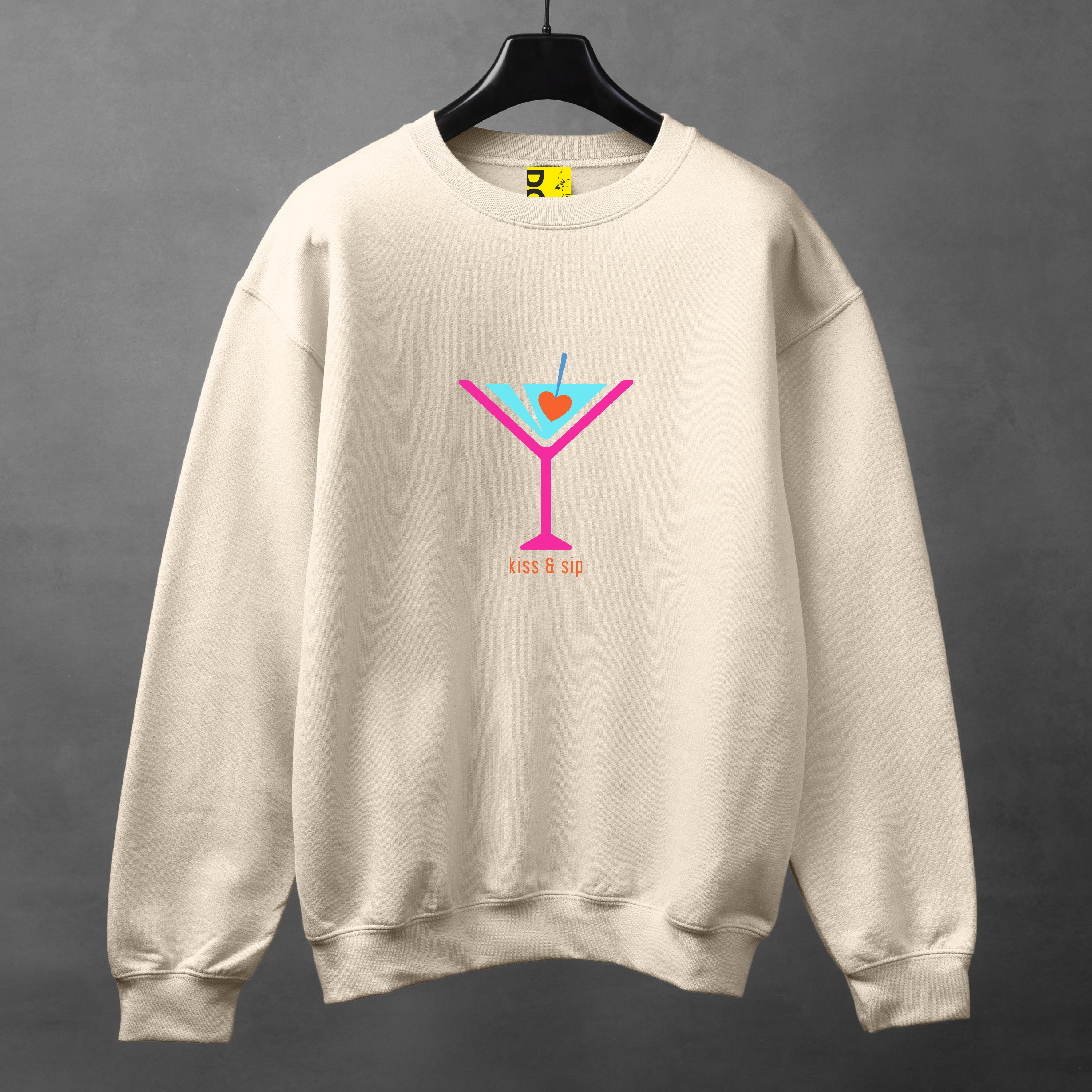 Neon Martini Sweatshirt – Minimal Love Edition